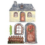Stamperia Christmas Cottage A5 Silicone Mould kacma619 door with wreath fence