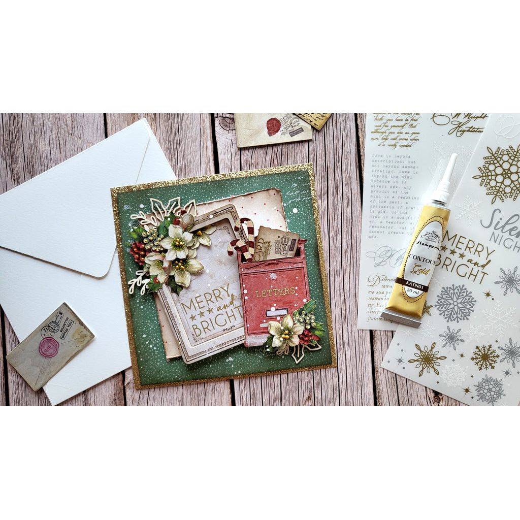Stamperia Create Happiness Contour Liner Gold katn01 merry card