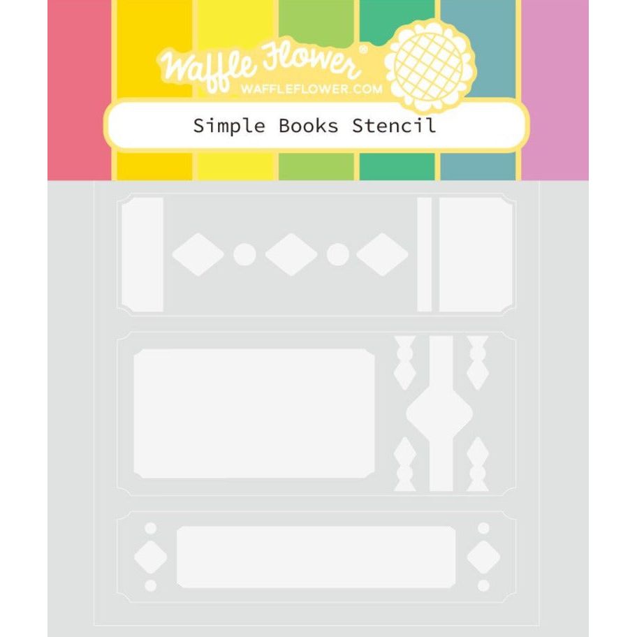 Waffle Flower Simple Books Stencil 421565