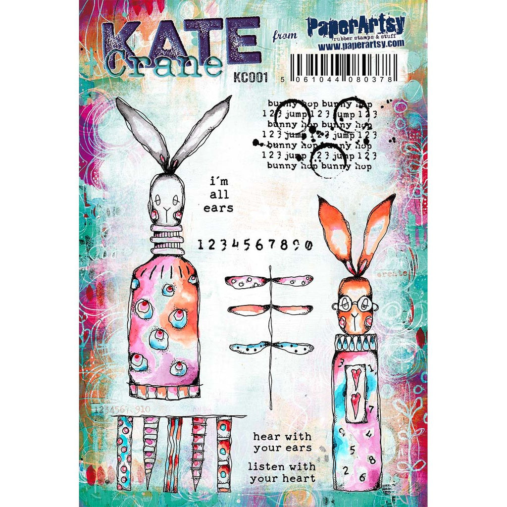 Paper Artsy Kate Crane 001 Cling Stamps kc001