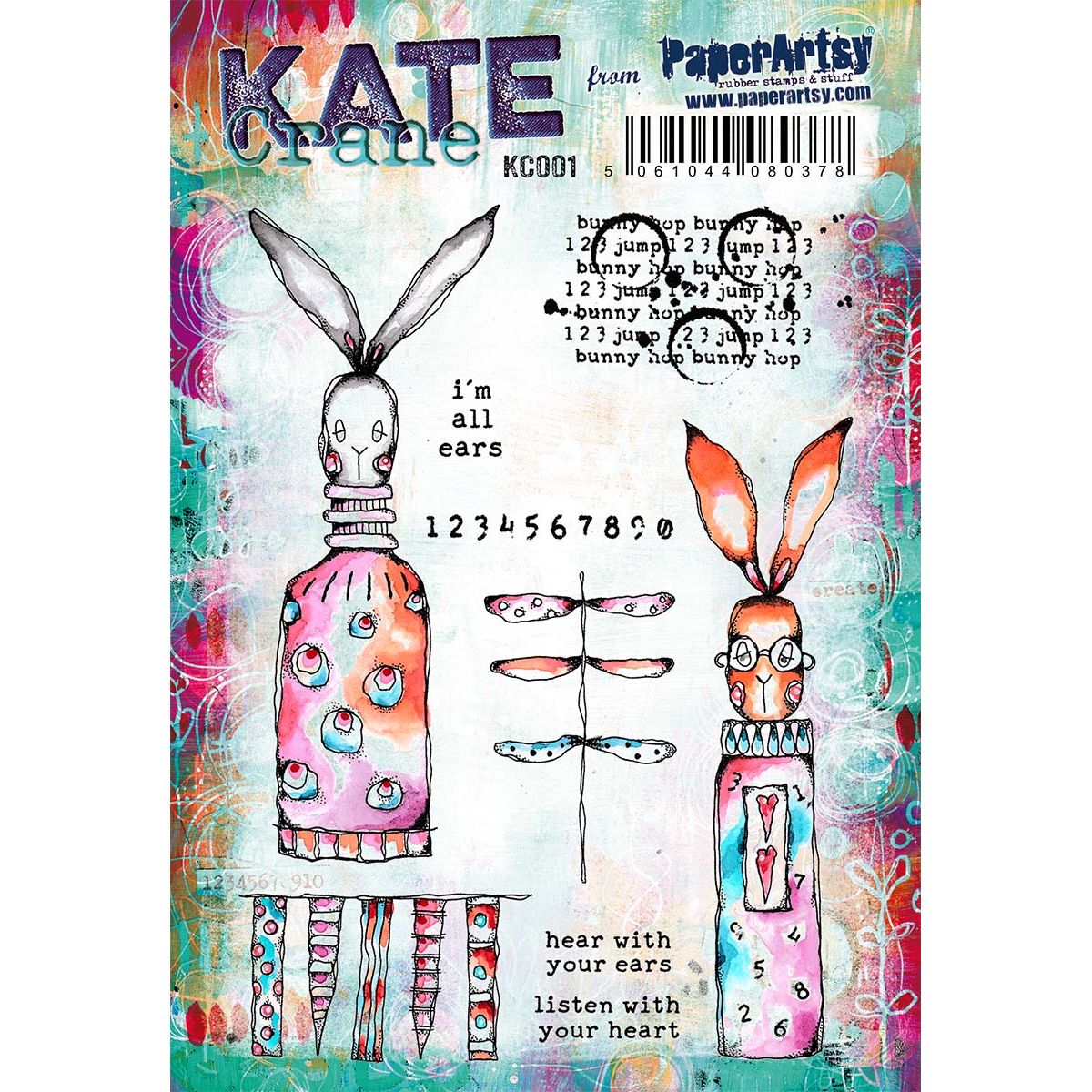 Paper Artsy Kate Crane 001 Cling Stamps kc001