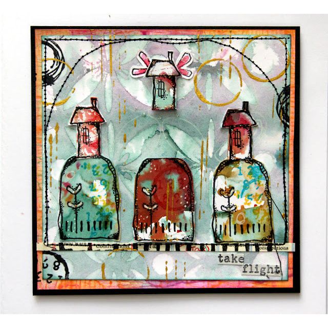 Paper Artsy Kate Crane Mini 006 Cling Stamps kcm006 houses