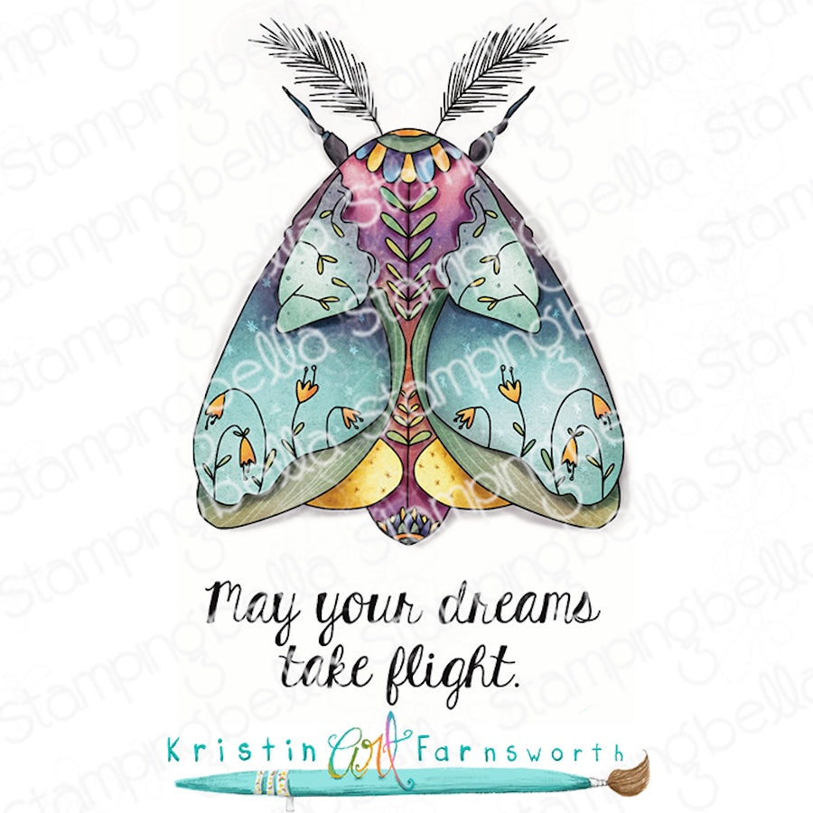 Stamping Bella Garden Mantle Moth Cling Stamps kf1408