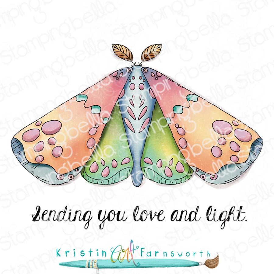 Stamping Bella Leaf Song Moth Cling Stamps kf1409