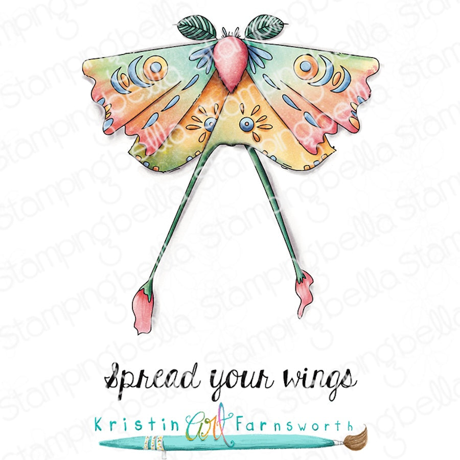 Stamping Bella Lunar Petal Moth Cling Stamps kf1410