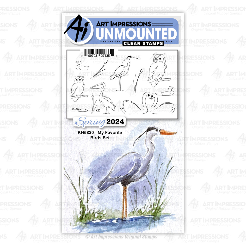 Art Impressions My Favorite Birds Clear Stamps kh5820