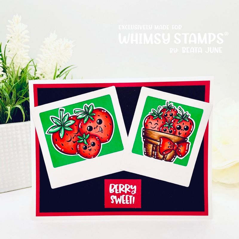 Whimsy Stamps Sweet Strawberries Clear Stamps KHB163a Strawberry