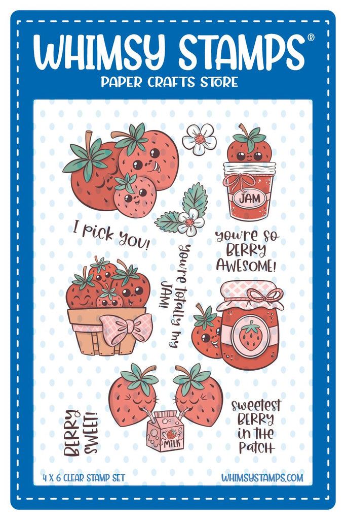Whimsy Stamps Sweet Strawberries Clear Stamps KHB163a