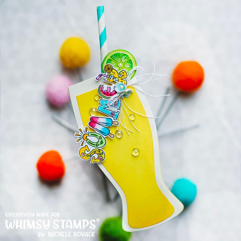 Whimsy Stamps Summer Fun Clear Stamps KHB170a Drinks