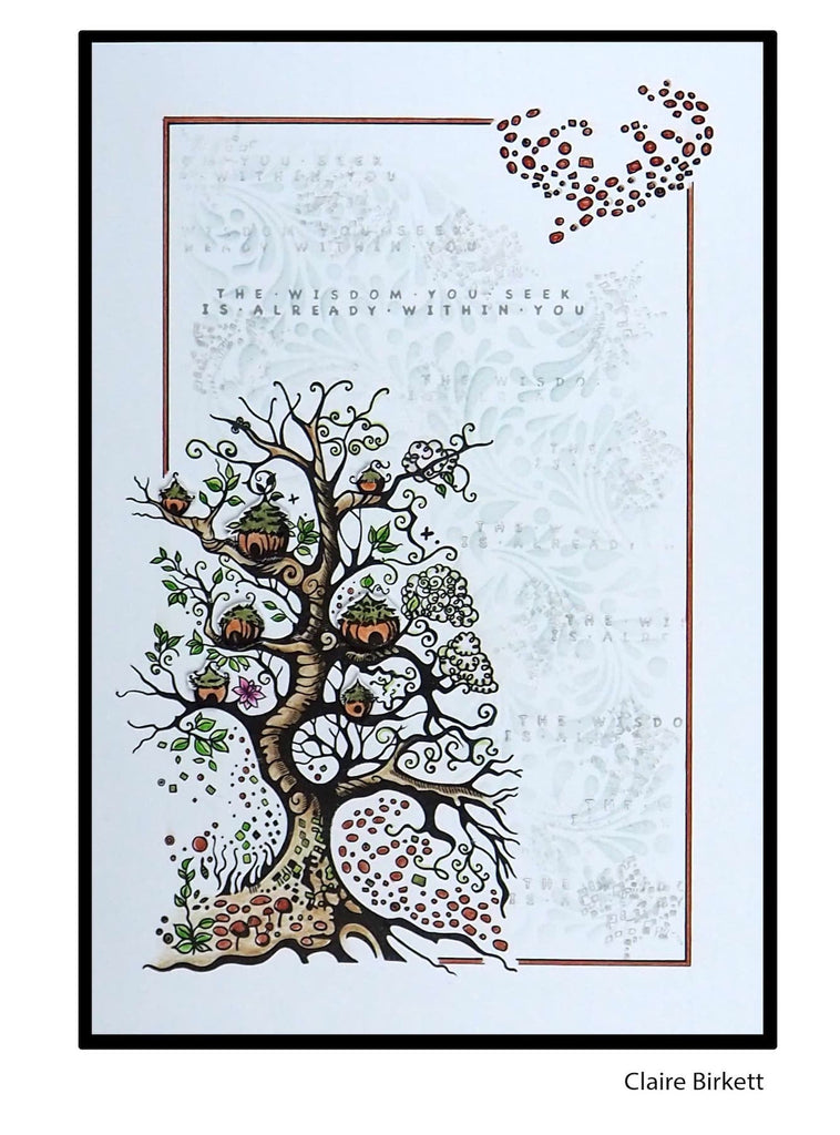 Katkin Krafts Tree Of Life Clear Stamps kk0017 fairy tree card