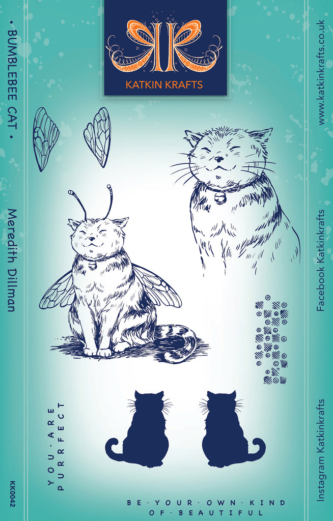 Katkin Krafts Bumblebee Cat Clear Stamps kk0042