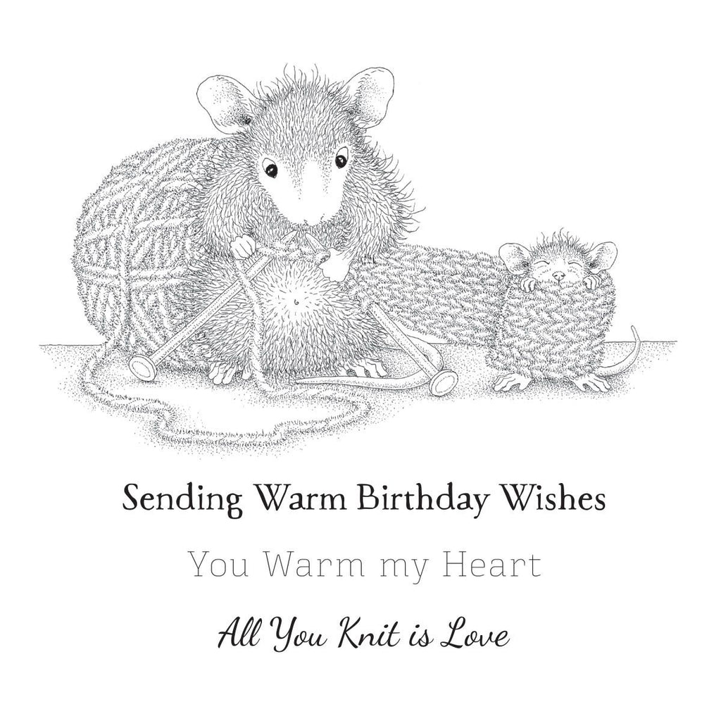 rsc-020 Spellbinders House Mouse Knit One Cling Rubber Stamps