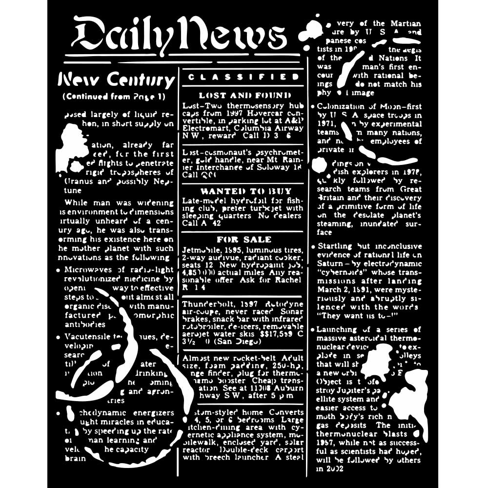 Stamperia Coffee And Chocolate Daily News Stencil kstd149
