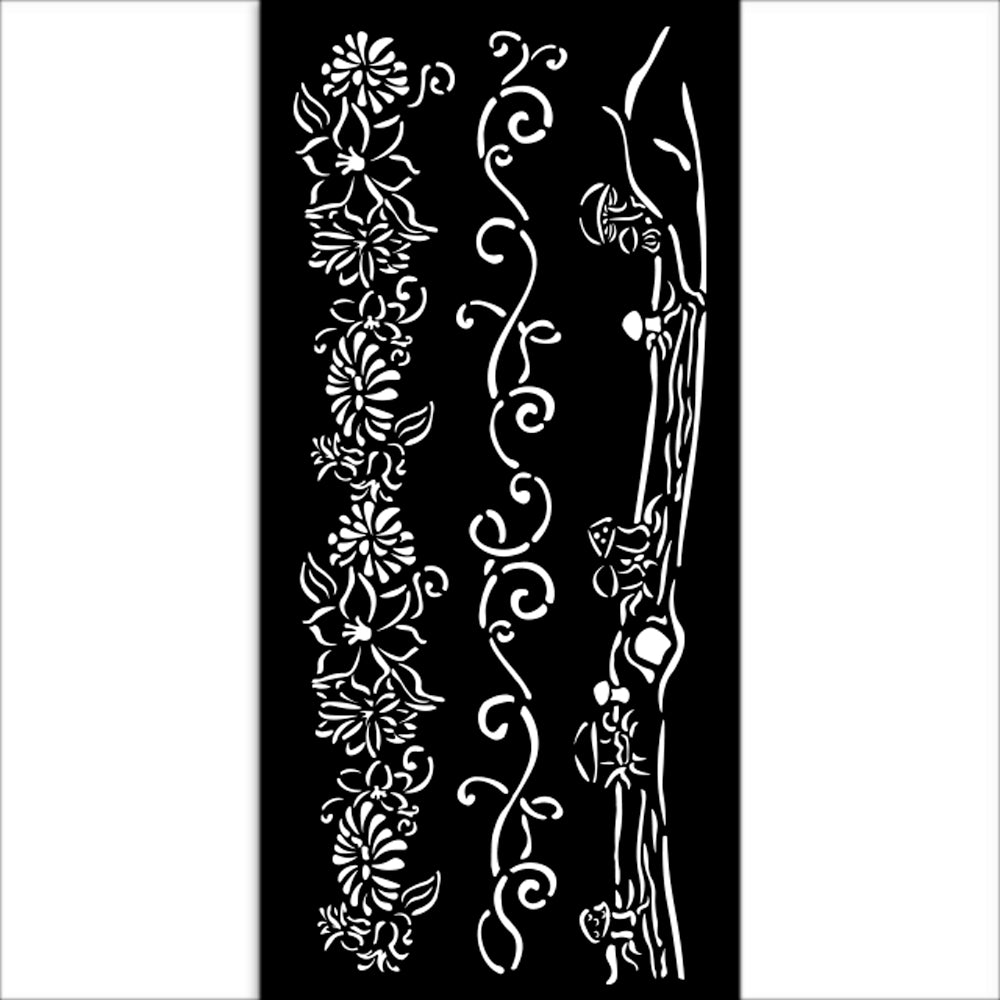 Stamperia Hidden Grove 3 Borders Stencil kstdl114
