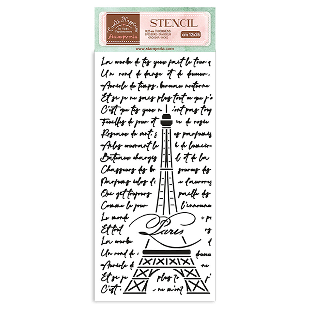 Stamperia Create Happiness Oh La La Tour Eiffel Stencil kstdl80
