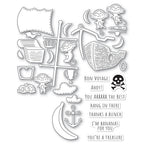 Poppy Stamps Whittle Pirate Monkey Stamp and Die Kit kt002 pieces
