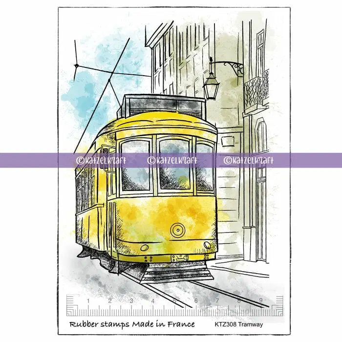 Katzelkraft Tramway Lisboa Red Rubber Unmounted Stamp ktz 308