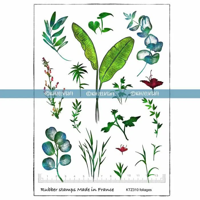 Katzelkraft Foliage Red Rubber Unmounted Stamp ktz 310