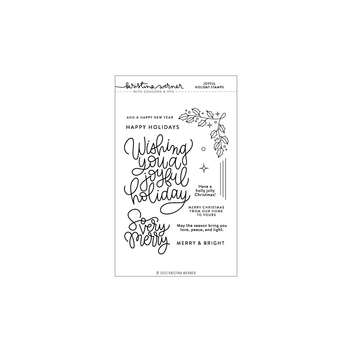 Concord & 9th Kristina Werner Joyful Holiday Stamp and Die Bundle