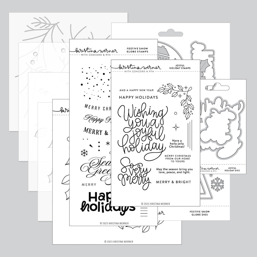 Concord & 9th Kristina Werner OCC So Very Merry Stamp Die and Stencil Bundle