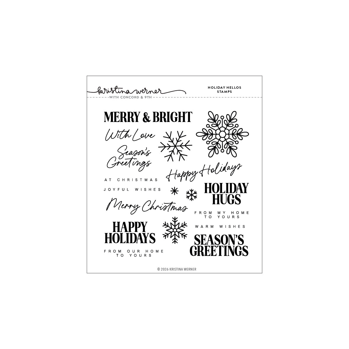 Concord & 9th Kristina Werner OCC So Very Merry 2026 Stamps Dies and Stencils Bundle