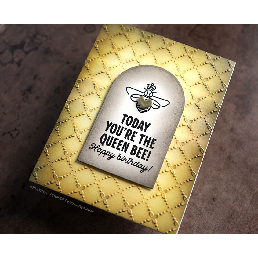 Simon Says Embossing Folder Criss Cross Floral sf347 Birthday Card | color-code:ALT09