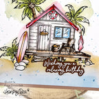 Honey Bee Beach Please Clear Stamps hbst-605 Wishing You A Relaxing Birthday Card