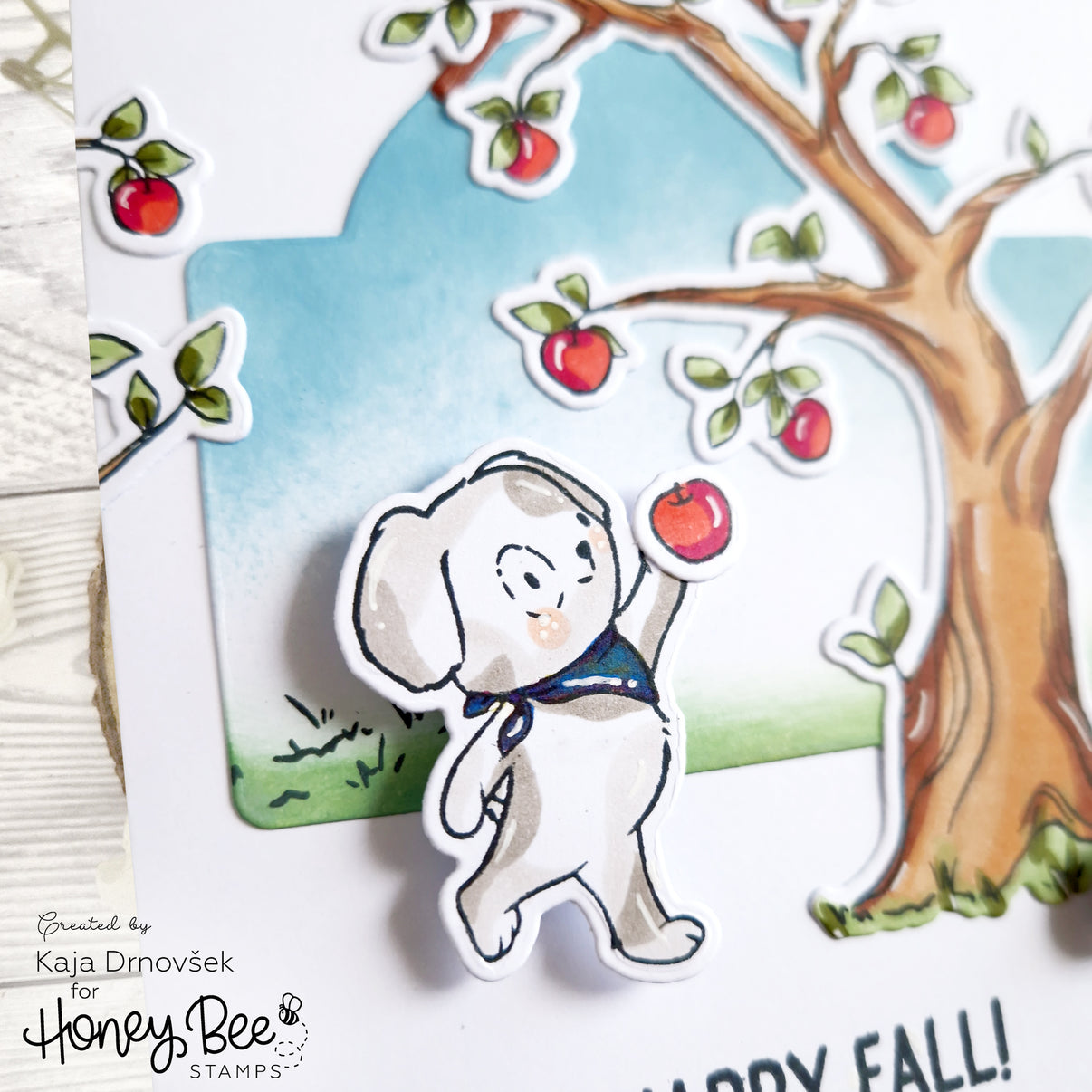 Honey Bee Storybook Fall Dies hbds-612 Dog Autumn Card