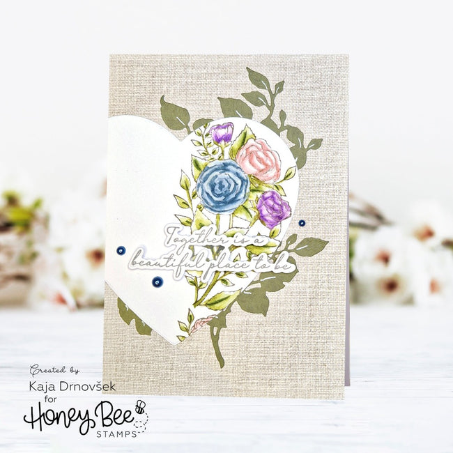 Honey Bee Vintage Love Pearl Stickers hbgs-prl16 Floral Friendship Card
