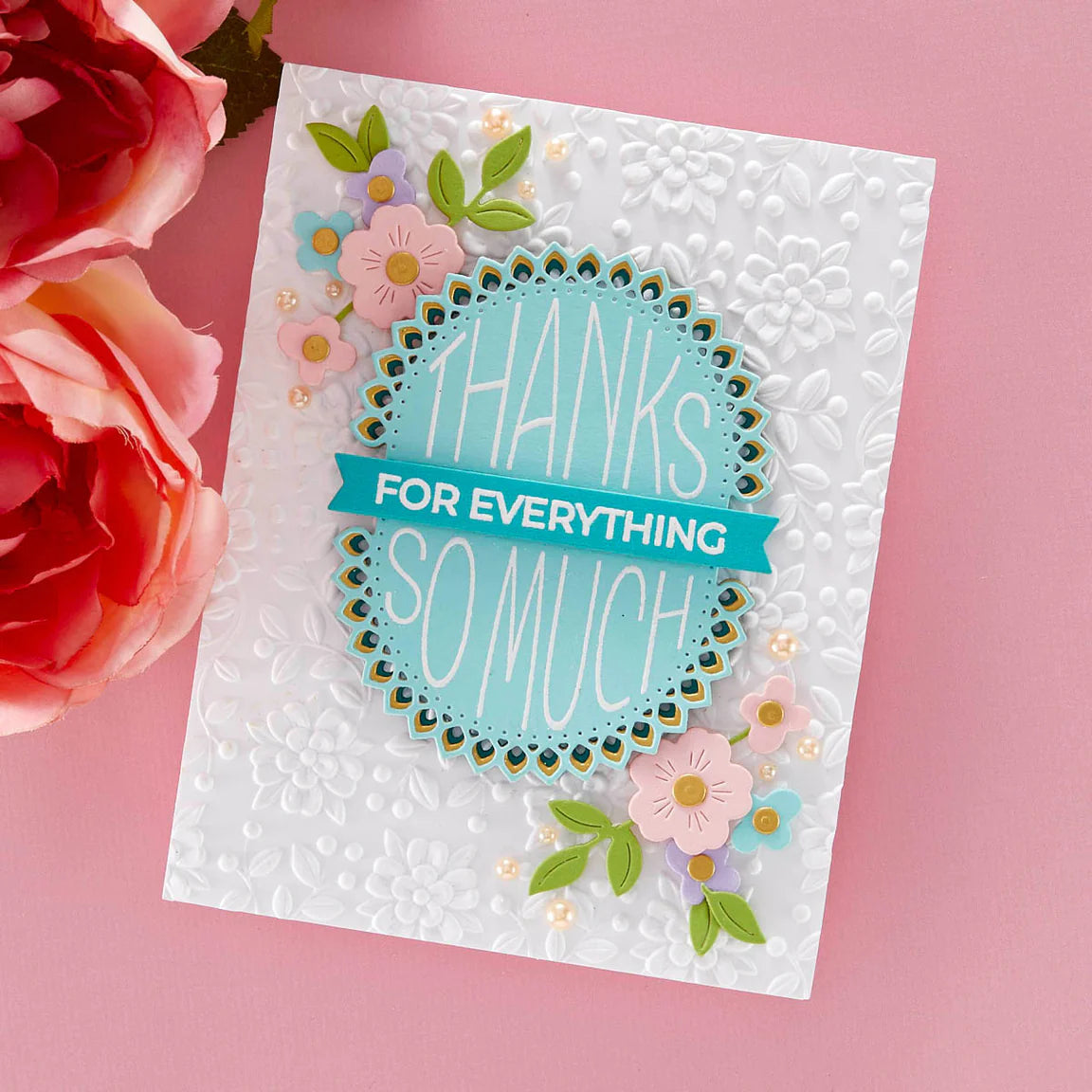 stp-208 Spellbinders Kaleidoscope Arch Sentiments Clear Stamps thanks so much