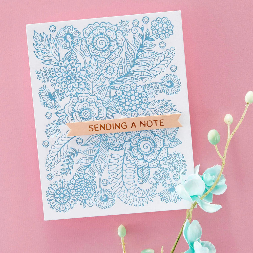 bp-117 Spellbinders Kaleidoscope Flowers Press Plate sending a note