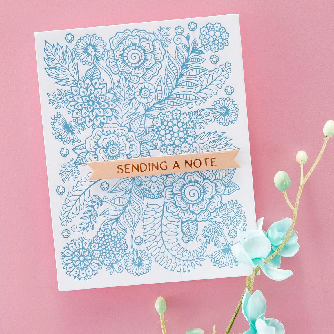 bp-117 Spellbinders Kaleidoscope Flowers Press Plate sending a note