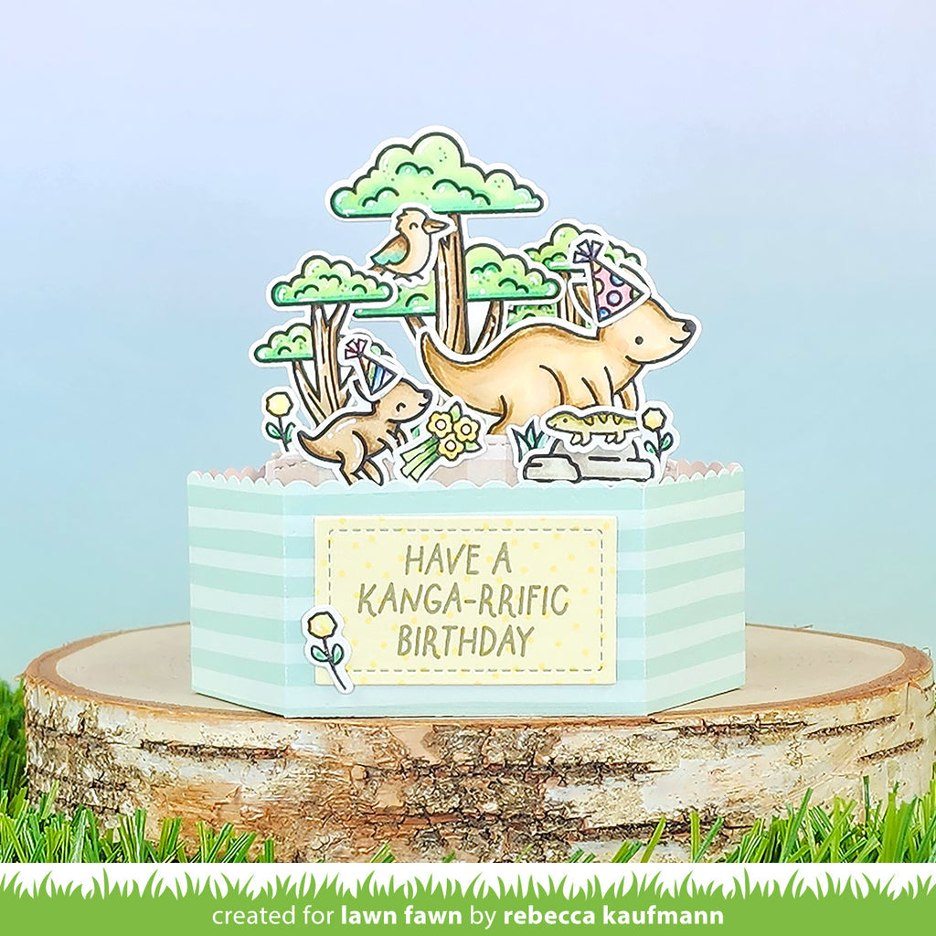 Lawn Fawn Set Kanga-rrific Clear Stamps and Dies Birthday