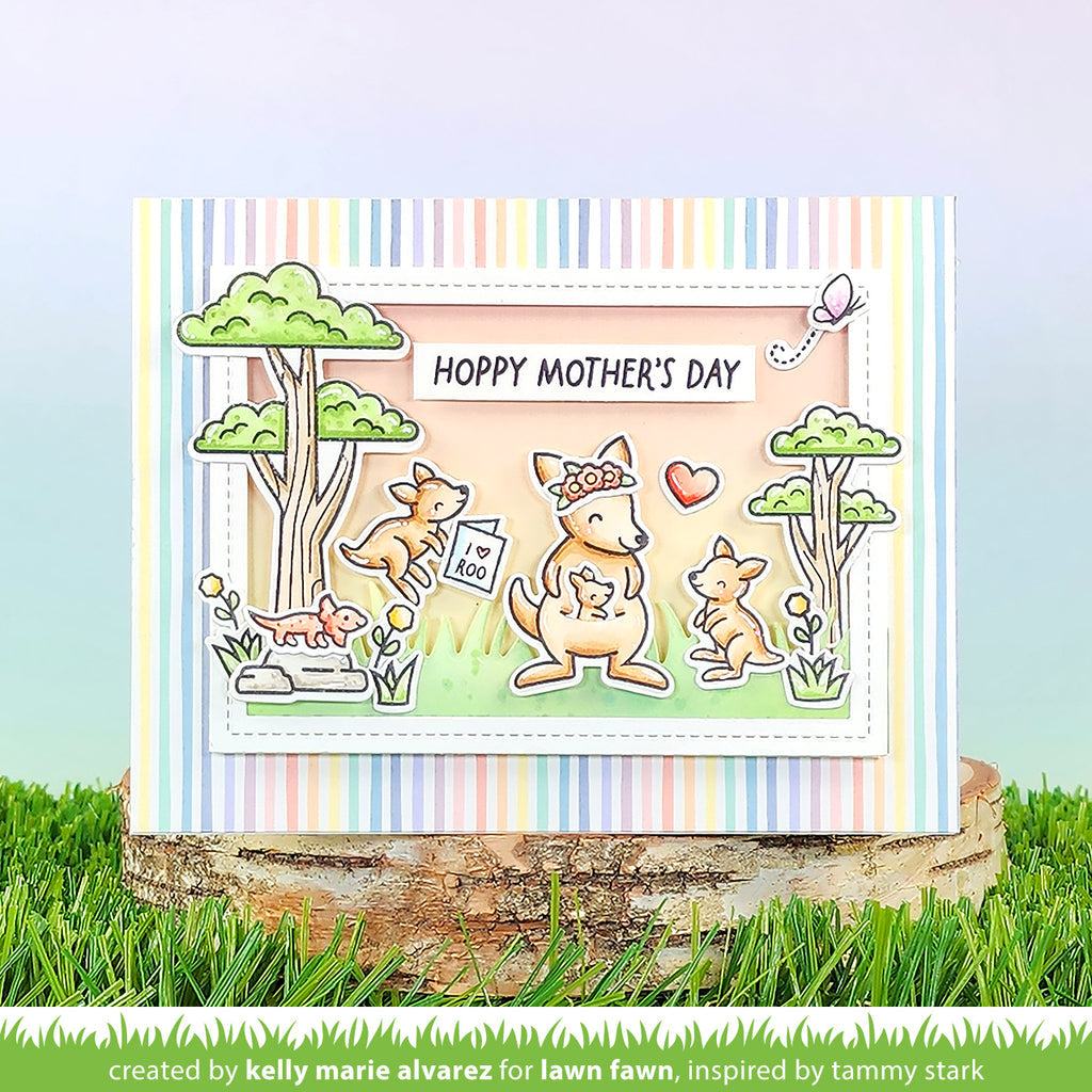 Lawn Fawn Set Kanga-rrific Clear Stamps and Dies Happy Mother's Day