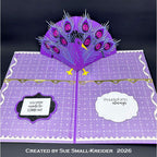 Karen Burniston Arch Pop Up and Peacock Add on Die Set purple background