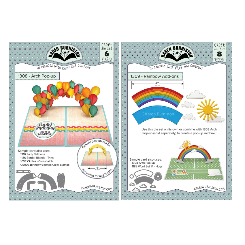 Karen Burniston Arch Pop Up and Rainbow Add On Die Set