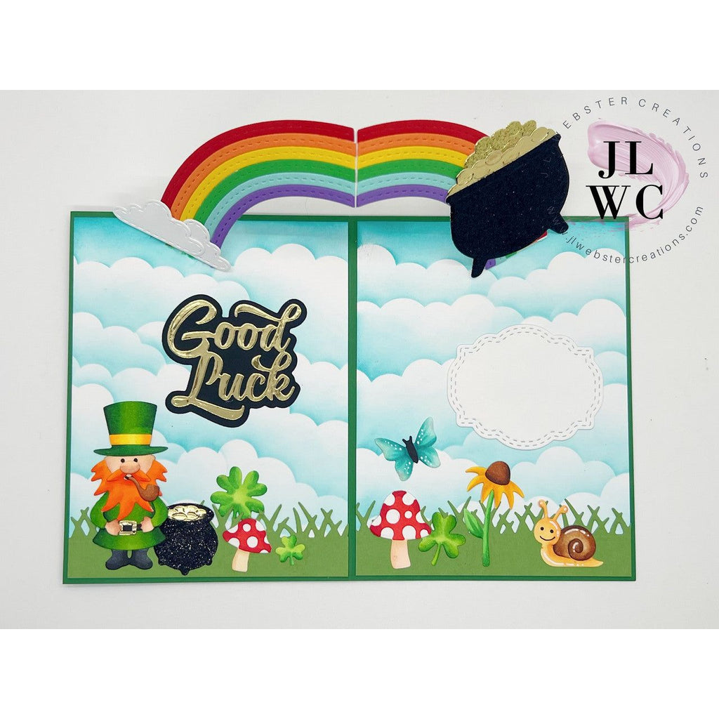 Karen Burniston Arch Pop Up and Rainbow Add On Die Set gold