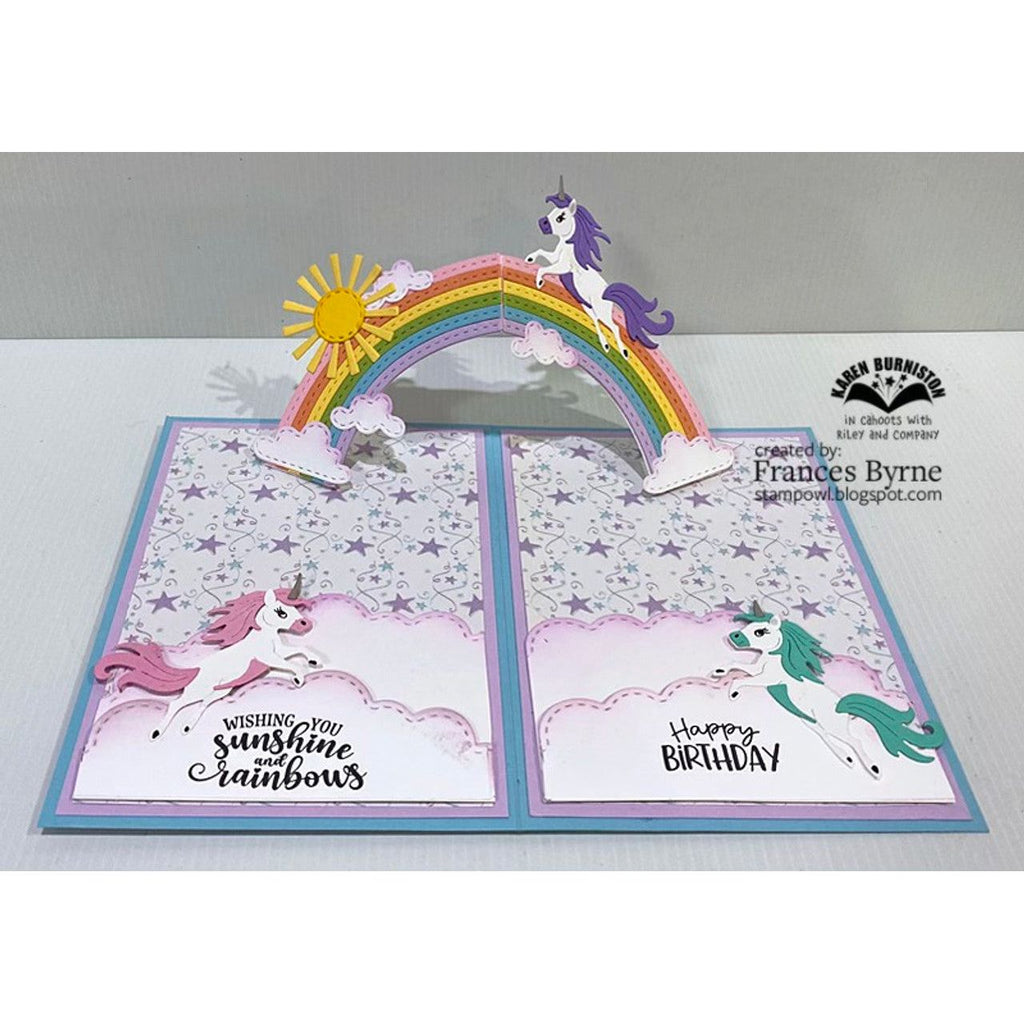 Karen Burniston Arch Pop Up and Rainbow Add On Die Set happy birthday