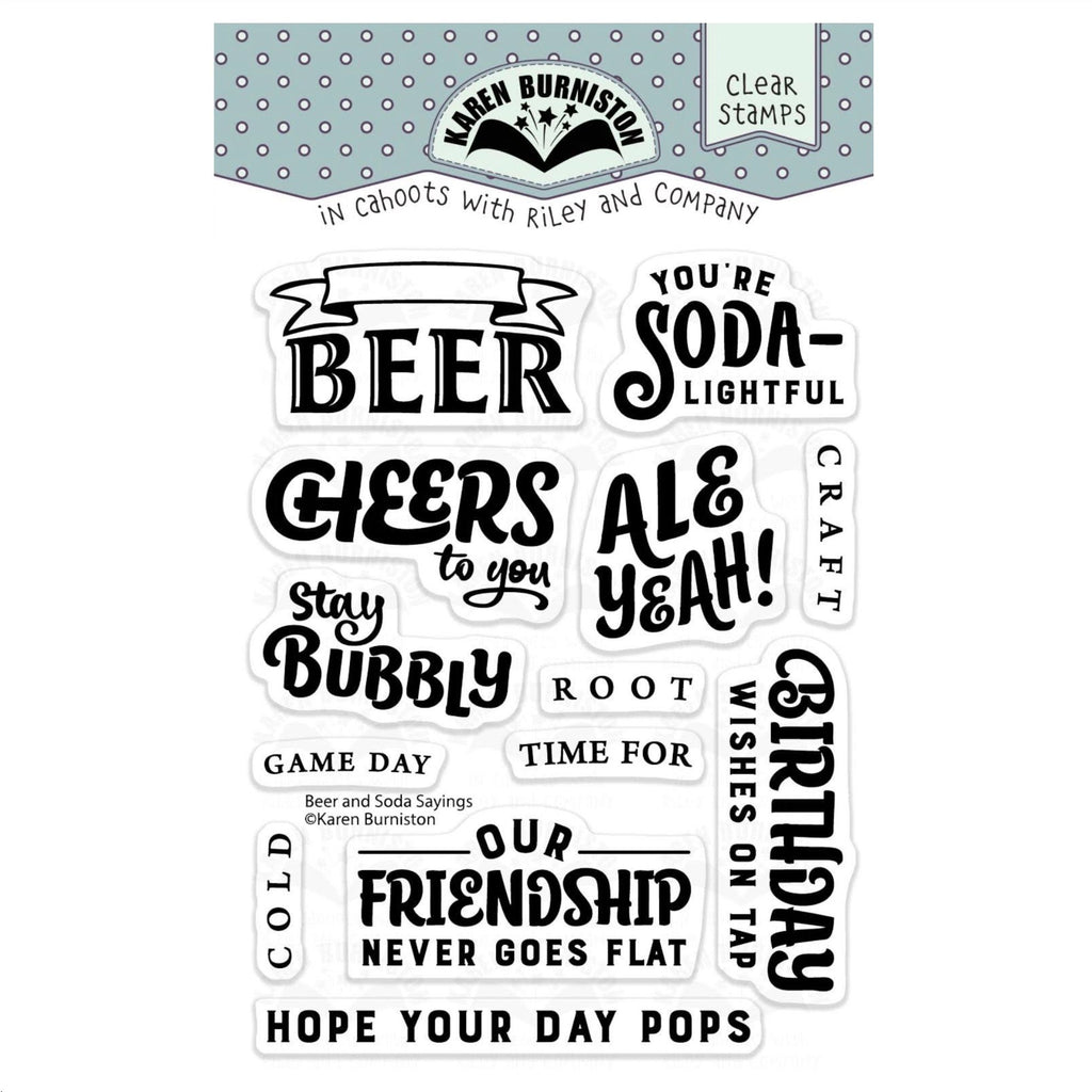 Karen Burniston Beer and Soda Sayings Clear Stamps cs038