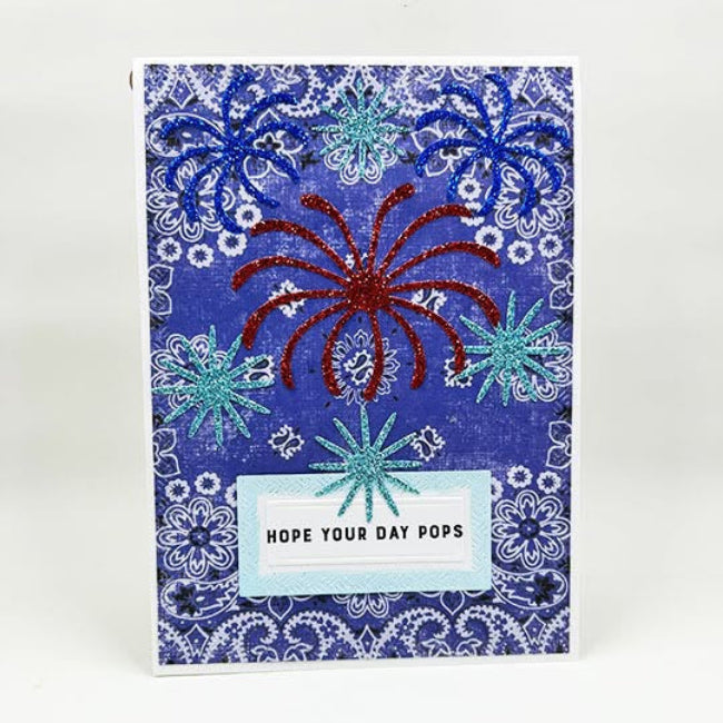 Karen Burniston Beer and Soda Sayings Clear Stamps cs038 fireworks card
