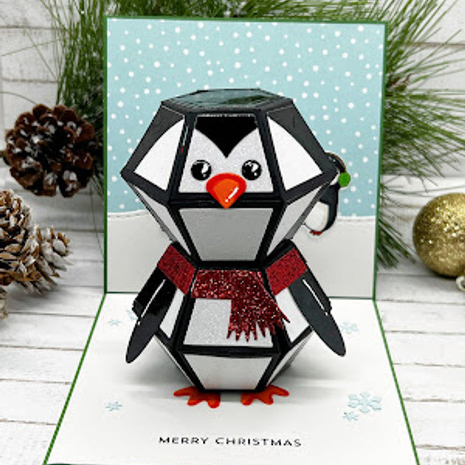 Karen Burniston Bitty Ball Pop Up and Access Tabs Die Set penguin