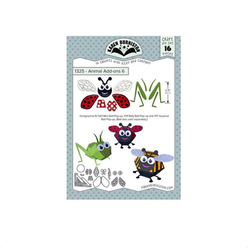 Karen Burniston Bugs Pop Up Ball Animal Add-ons 6 Dies 1325