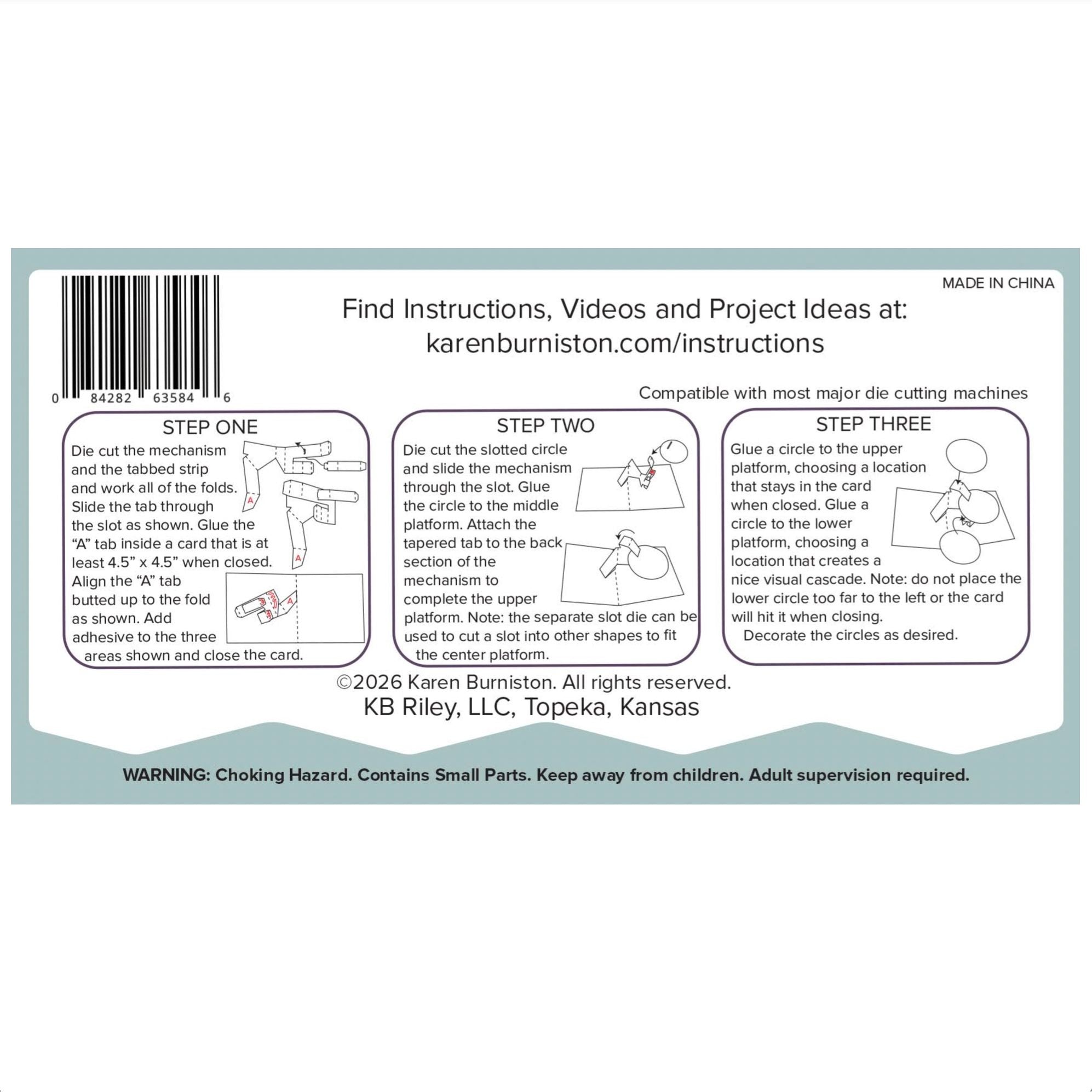 Karen Burniston Cascade Pop-up Dies 1336 instruction sheet