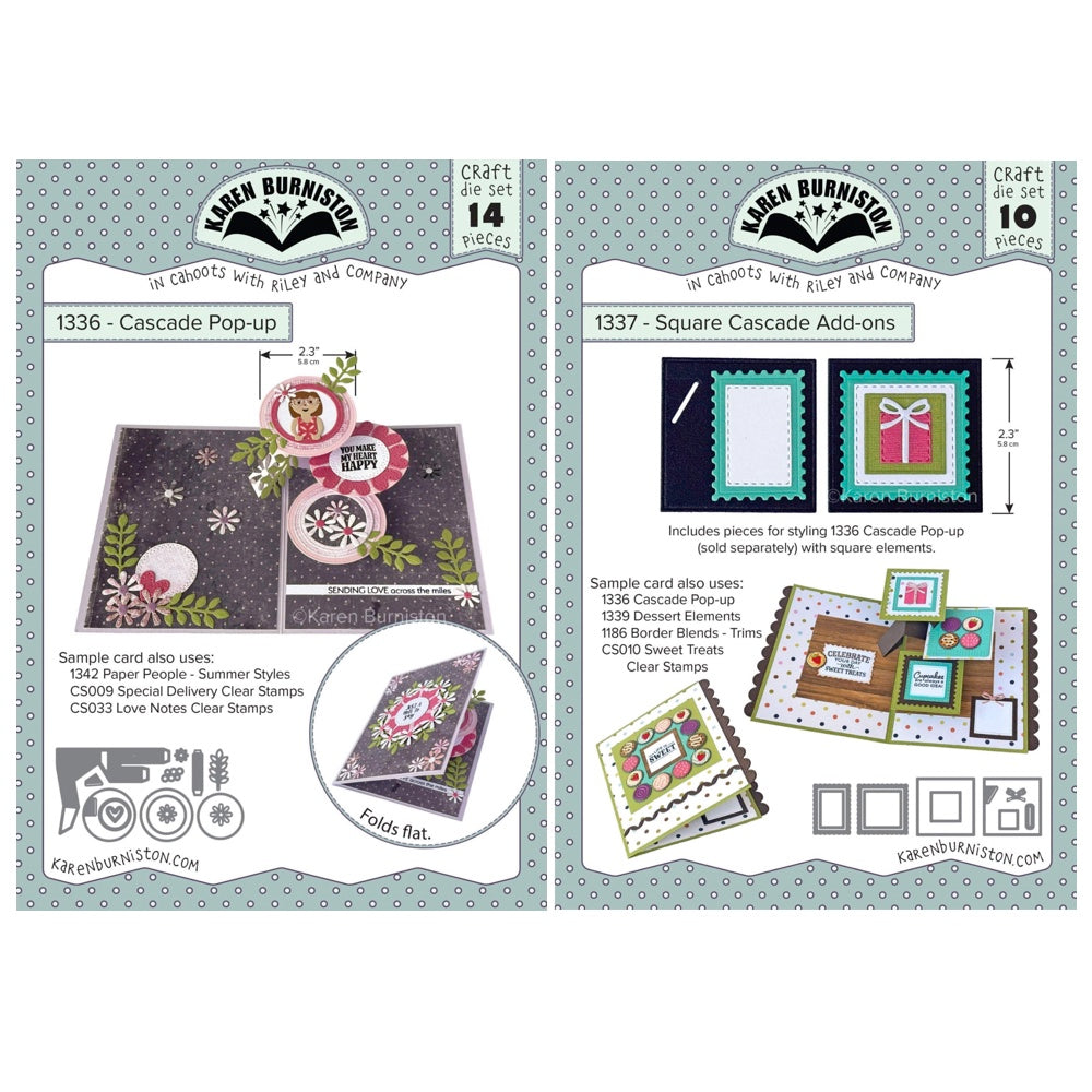 Karen Burniston Cascade Pop-up and Square Cascade Add-ons Die Set