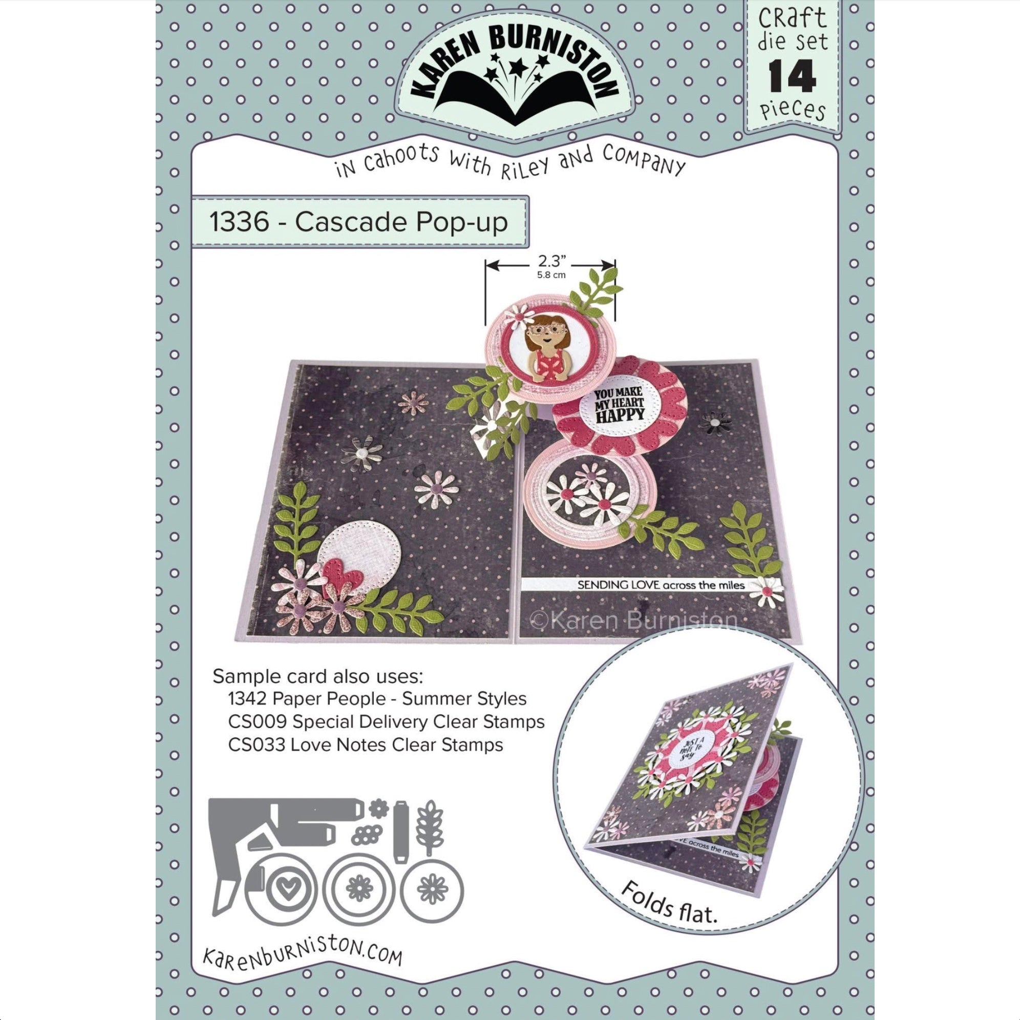 Karen Burniston Cascade Pop-up and Square Cascade Add-ons Die Set product image 1