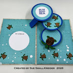 Karen Burniston Cascade Pop-up and Square Cascade Add-ons Die Set sea turtles card