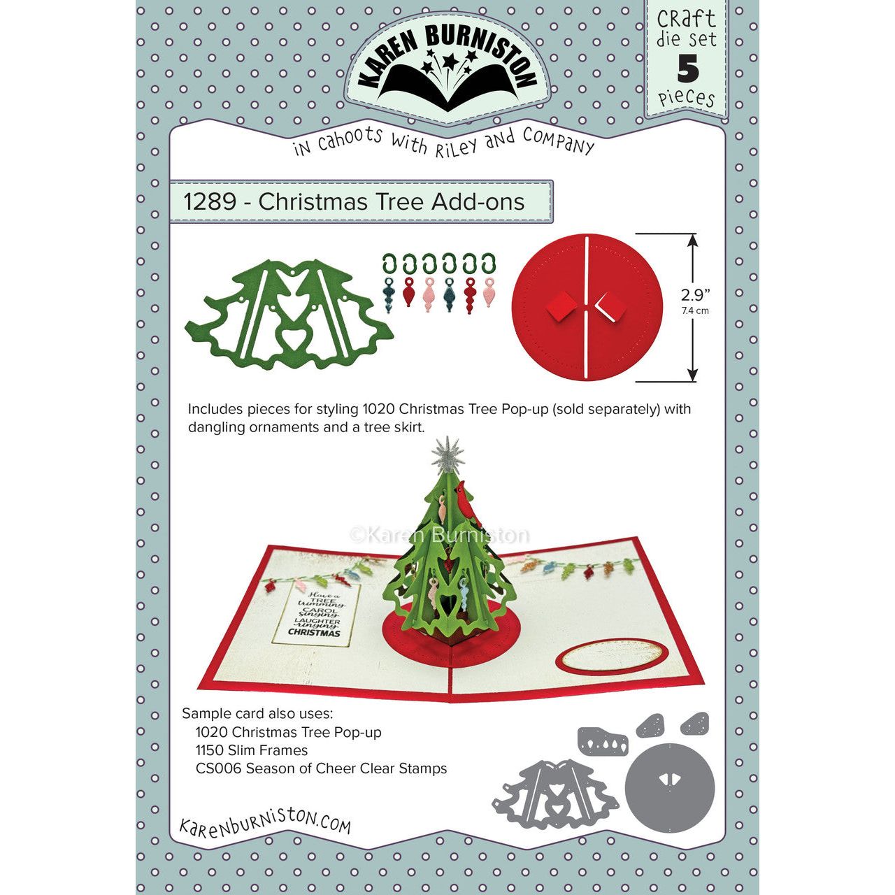 Karen Burniston Christmas Tree Add On Dies 1289