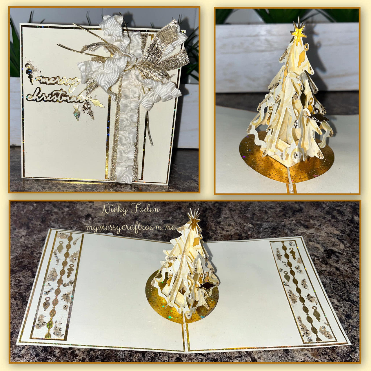 Karen Burniston Christmas Tree Add On Dies 1289 gold