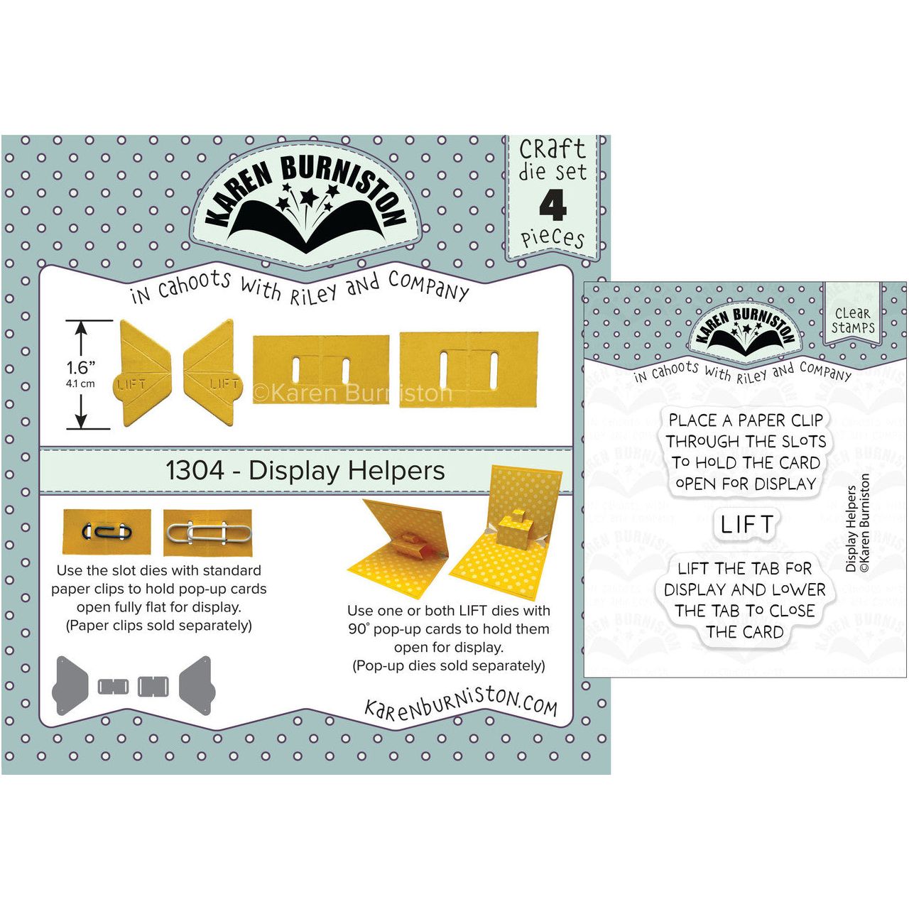 Karen Burniston Display Helpers Die and Stamp Set 1304