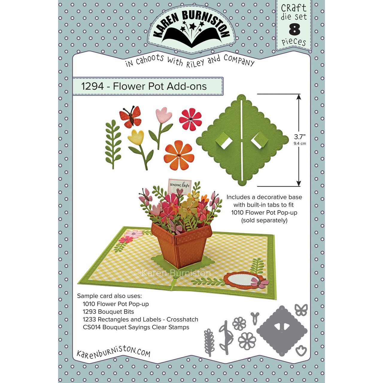 Karen Burniston Flower Pot Add Ons Dies 1294